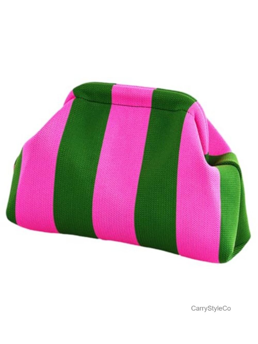 Woven Crochet Dumpling Clutch Evening Bag Ruched Cloud Purse Striped